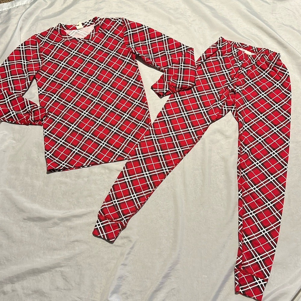 Monica + Andy Organic Plaid Pajama Set Sz S